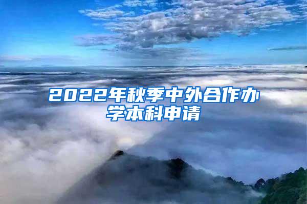 2022年秋季中外合作办学本科申请