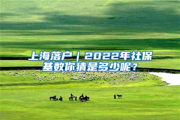 上海落户｜2022年社保基数你猜是多少呢？