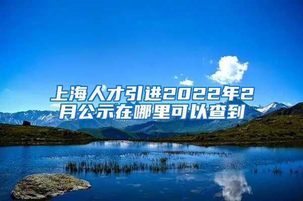 上海人才引进2022年2月公示在哪里可以查到