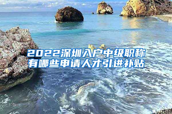 2022深圳入户中级职称有哪些申请人才引进补贴