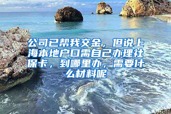 公司已帮我交金，但说上海本地户口需自己办理社保卡，到哪里办，需要什么材料呢