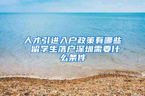 人才引进入户政策有哪些 留学生落户深圳需要什么条件