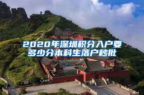 2020年深圳积分入户要多少分本科生落户秒批