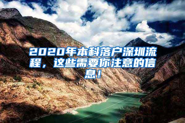 2020年本科落户深圳流程，这些需要你注意的信息！