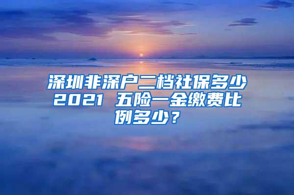 深圳非深户二档社保多少2021 五险一金缴费比例多少？
