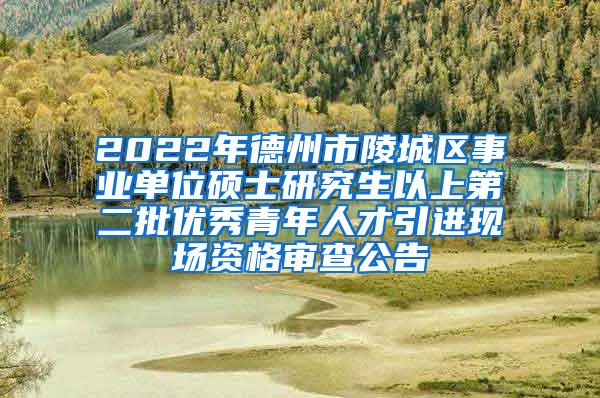 2022年德州市陵城区事业单位硕士研究生以上第二批优秀青年人才引进现场资格审查公告