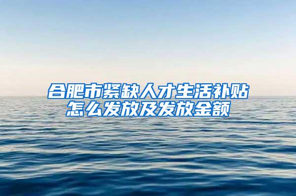 合肥市紧缺人才生活补贴怎么发放及发放金额