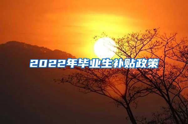 2022年毕业生补贴政策