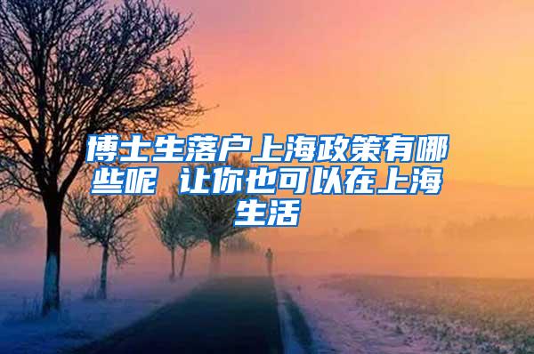 博士生落户上海政策有哪些呢 让你也可以在上海生活