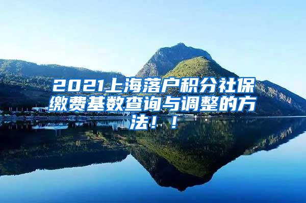 2021上海落户积分社保缴费基数查询与调整的方法！！