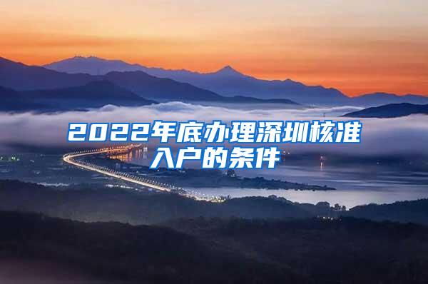 2022年底办理深圳核准入户的条件