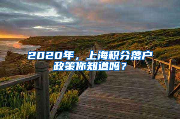 2020年，上海积分落户政策你知道吗？