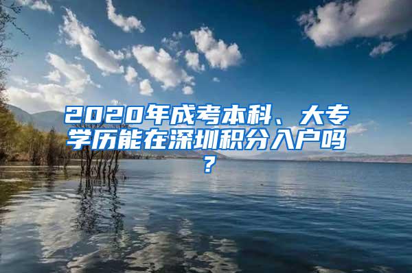 2020年成考本科、大专学历能在深圳积分入户吗？