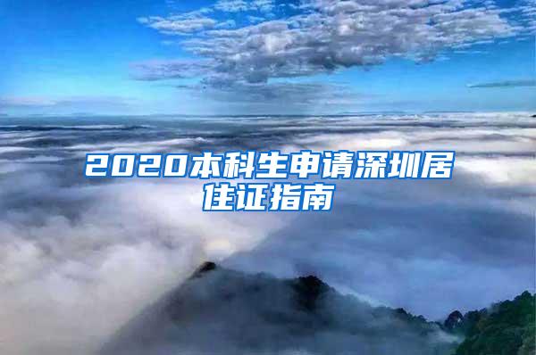 2020本科生申请深圳居住证指南