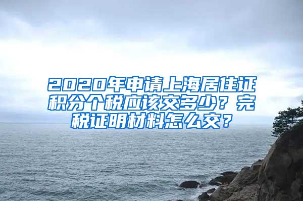 2020年申请上海居住证积分个税应该交多少？完税证明材料怎么交？