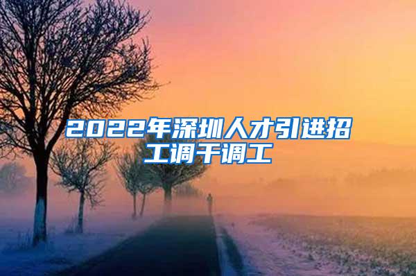 2022年深圳人才引进招工调干调工