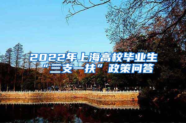 2022年上海高校毕业生“三支一扶”政策问答