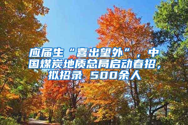 应届生“喜出望外”，中国煤炭地质总局启动春招，拟招录 500余人