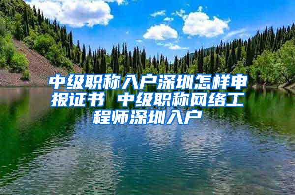 中级职称入户深圳怎样申报证书 中级职称网络工程师深圳入户