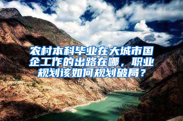 农村本科毕业在大城市国企工作的出路在哪，职业规划该如何规划破局？