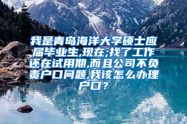 我是青岛海洋大学硕士应届毕业生,现在;找了工作还在试用期,而且公司不负责户口问题,我该怎么办理户口？