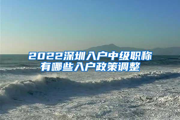 2022深圳入户中级职称有哪些入户政策调整