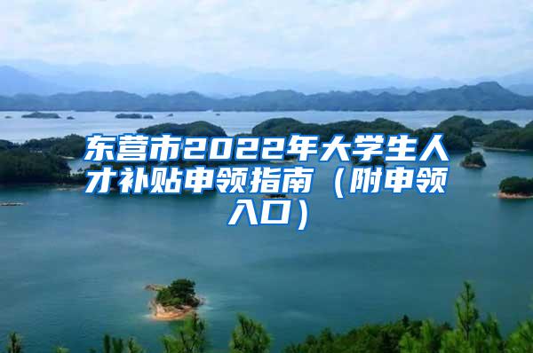 东营市2022年大学生人才补贴申领指南（附申领入口）