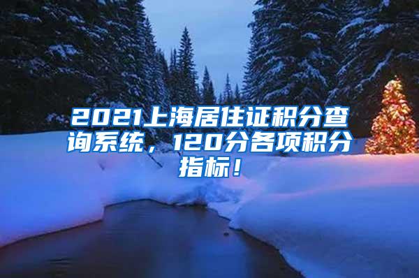 2021上海居住证积分查询系统，120分各项积分指标！