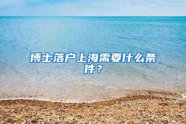 博士落户上海需要什么条件？