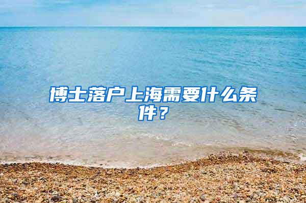 博士落户上海需要什么条件？