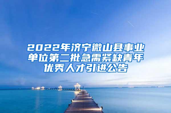 2022年济宁微山县事业单位第二批急需紧缺青年优秀人才引进公告