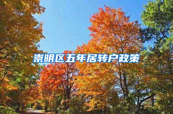 崇明区五年居转户政策