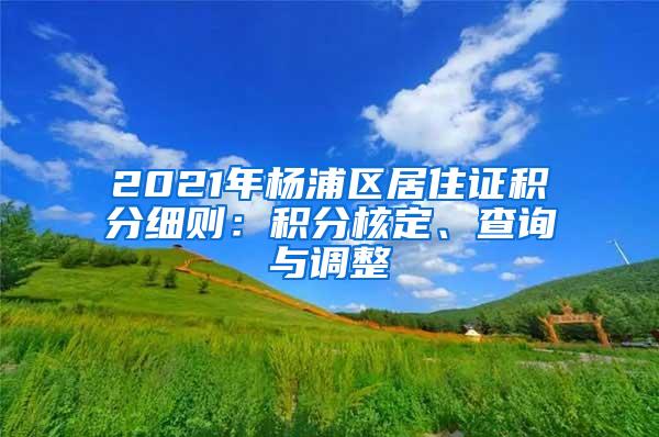 2021年杨浦区居住证积分细则：积分核定、查询与调整