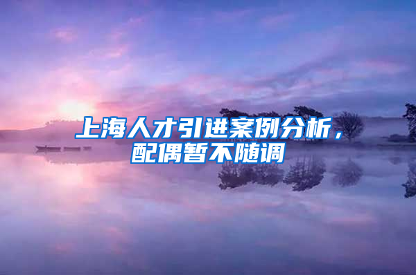 上海人才引进案例分析，配偶暂不随调