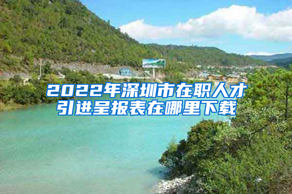 2022年深圳市在职人才引进呈报表在哪里下载