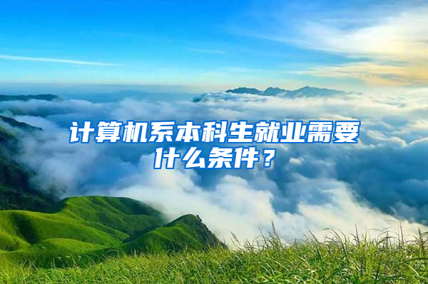 计算机系本科生就业需要什么条件？