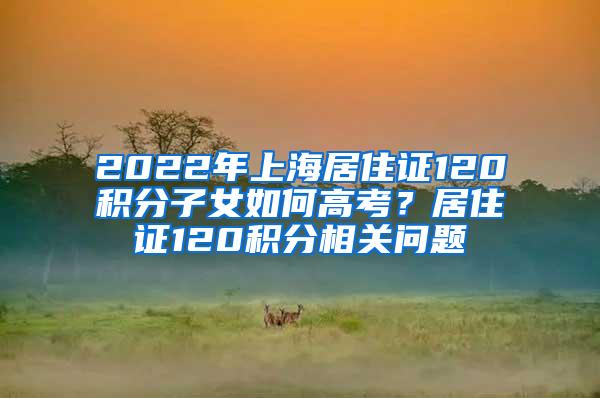 2022年上海居住证120积分子女如何高考？居住证120积分相关问题