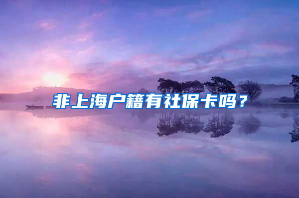 非上海户籍有社保卡吗？