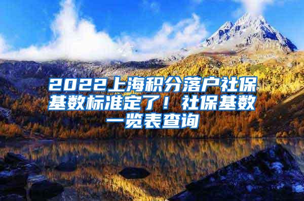 2022上海积分落户社保基数标准定了！社保基数一览表查询