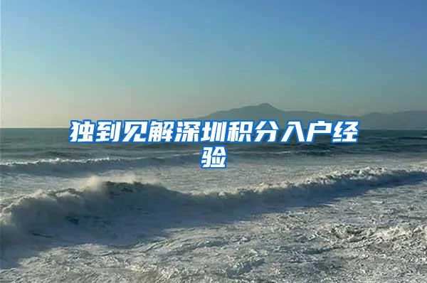 独到见解深圳积分入户经验