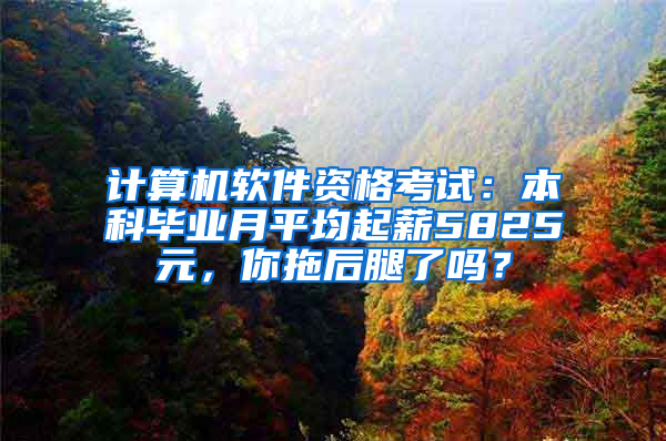 计算机软件资格考试：本科毕业月平均起薪5825元，你拖后腿了吗？