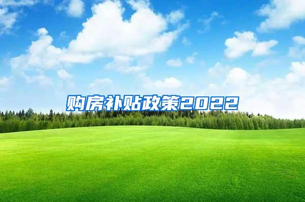 购房补贴政策2022