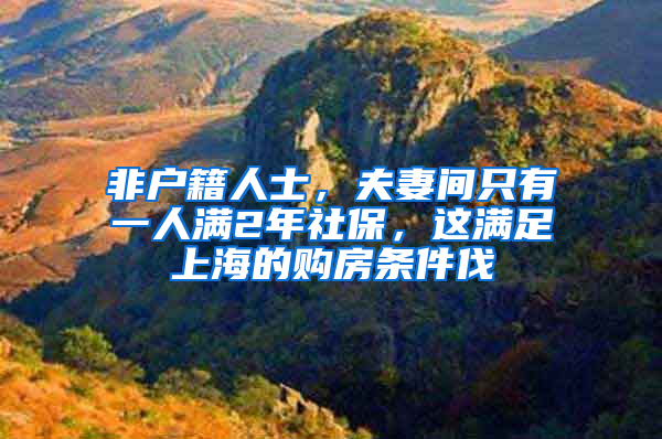 非户籍人士，夫妻间只有一人满2年社保，这满足上海的购房条件伐