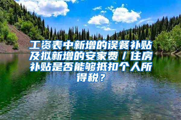 工资表中新增的误餐补贴及拟新增的安家费／住房补贴是否能够抵扣个人所得税？