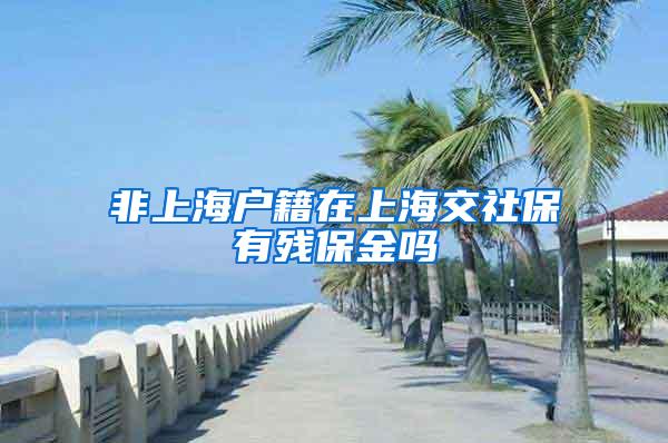 非上海户籍在上海交社保有残保金吗