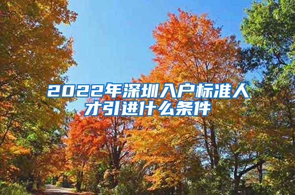 2022年深圳入户标准人才引进什么条件