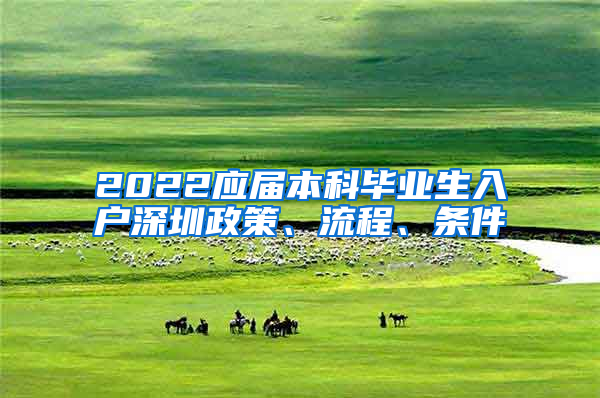 2022应届本科毕业生入户深圳政策、流程、条件