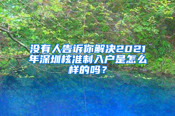 没有人告诉你解决2021年深圳核准制入户是怎么样的吗？