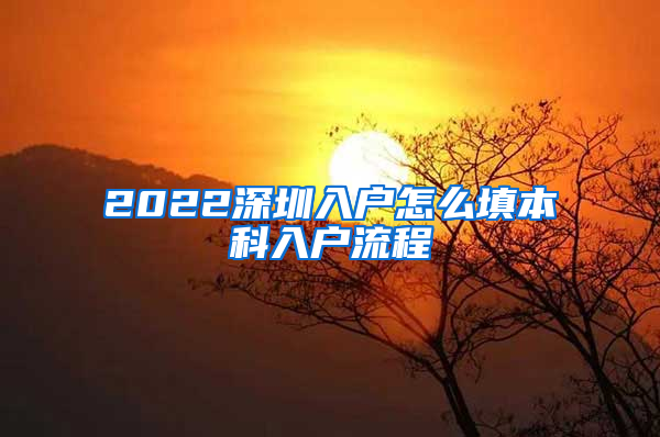 2022深圳入户怎么填本科入户流程