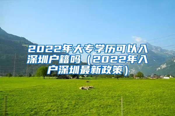 2022年大专学历可以入深圳户籍吗（2022年入户深圳最新政策）